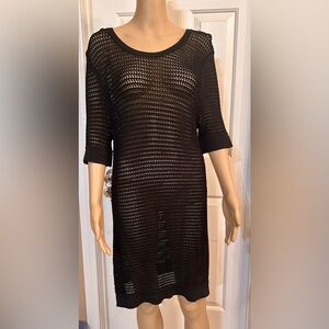 Black see-through, knitted dress